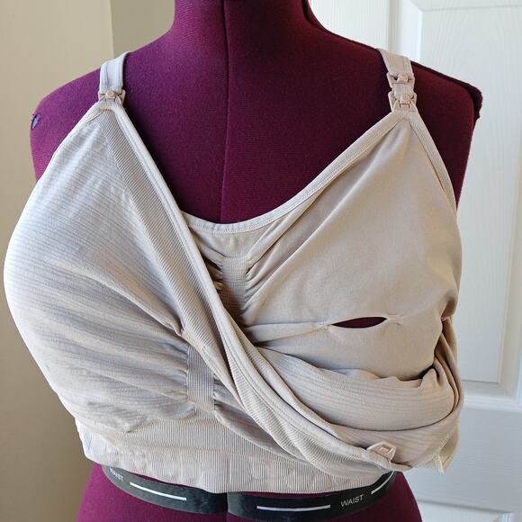 KB Sublime Pumping + Nursing Hands Free Bra 2X Busty beige removable padding - Picture 1 of 15